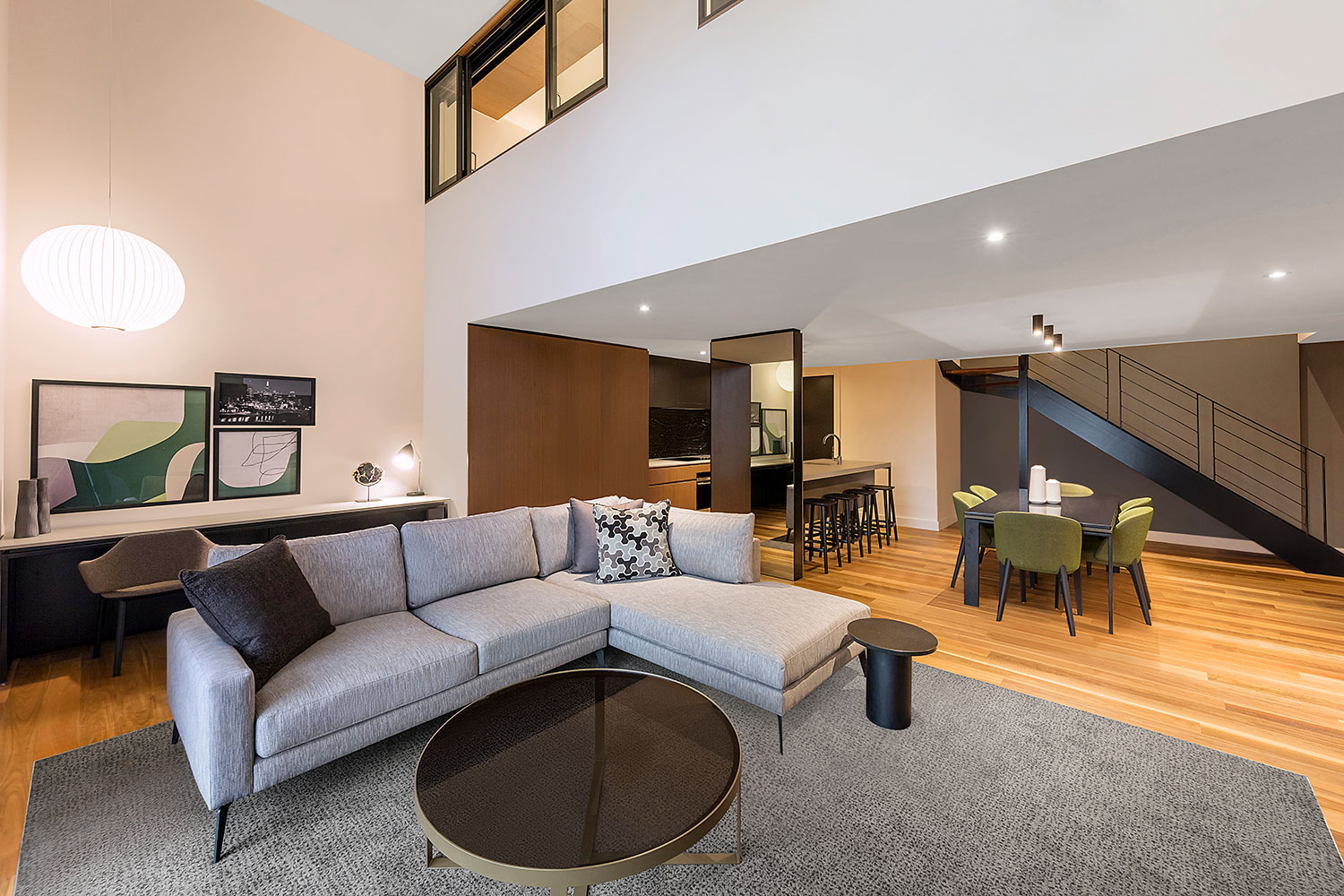 adina apartment hotel melbourne two bedroom penthouse lounge room 02 2017