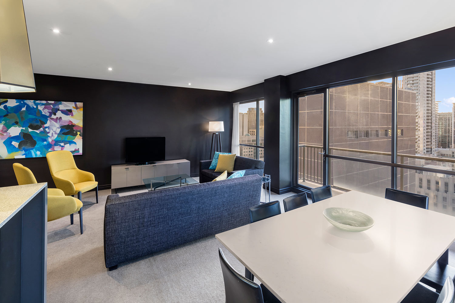 adina apartment hotel melbourne three bedroom apartment lounge room 02 2017