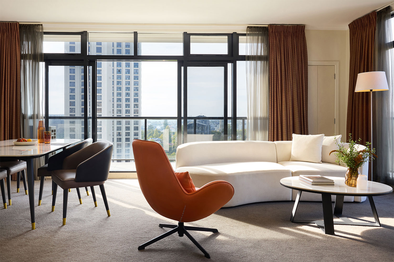 adina citylife auckland premiere grand one bedroom balcony living room styled 2026 3