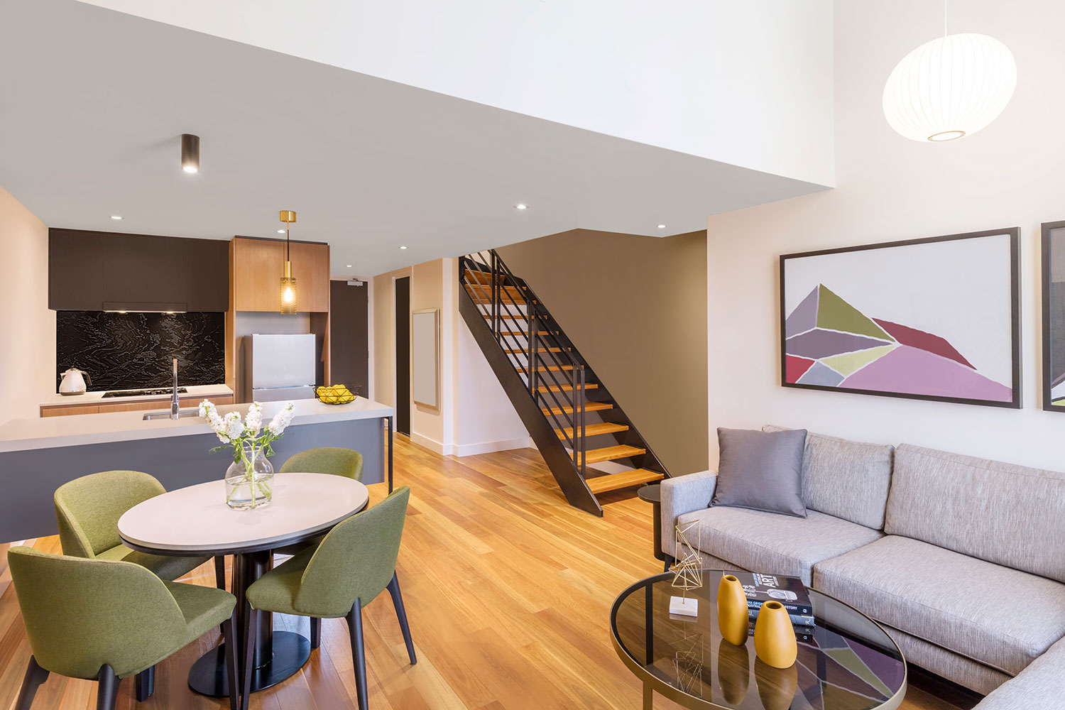 adina apartment hotel melbourne one bedroom penthouse lounge room 03 2017