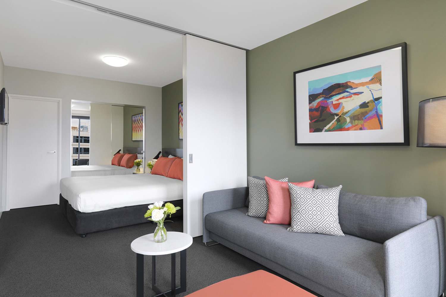 adina apartment hotel sydney airport one bedroom lounge room 2015