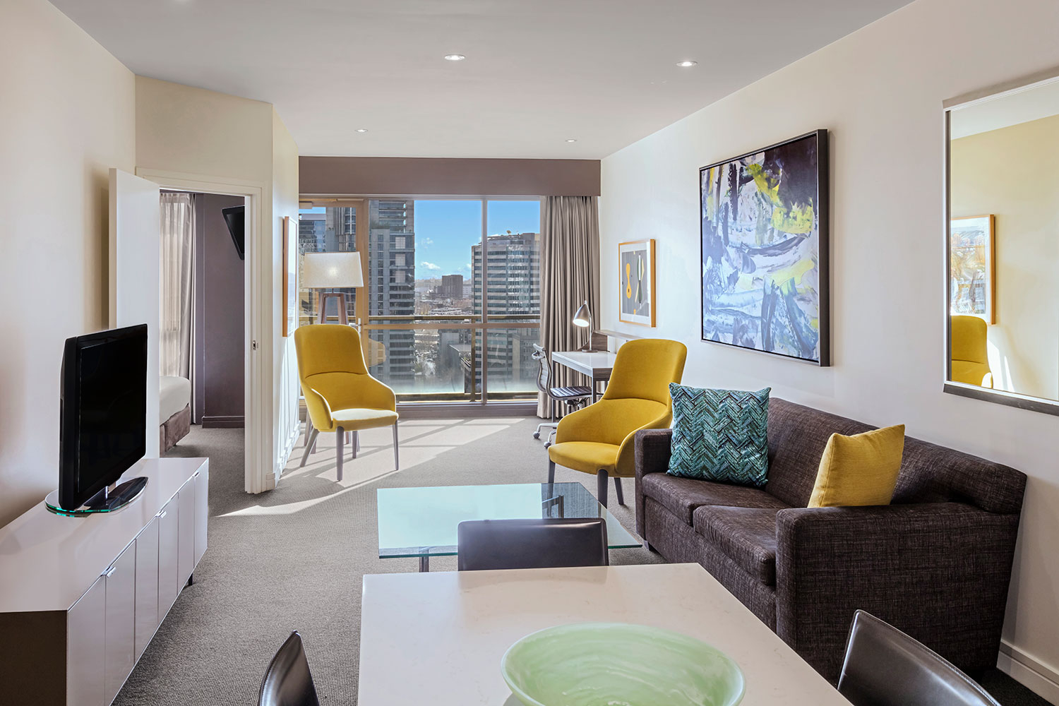 adina apartment hotel melbourne two bedroom apartment lounge room 01 2017
