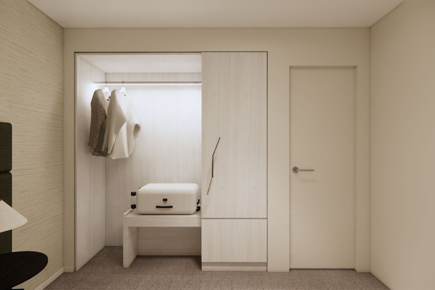 adina queen st_guestroom_wardrobe
