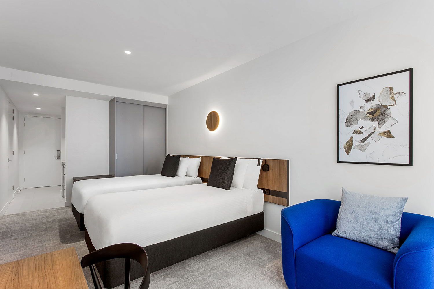 adina apartment hotel melbourne southbank studio twin bedroom 03 2020