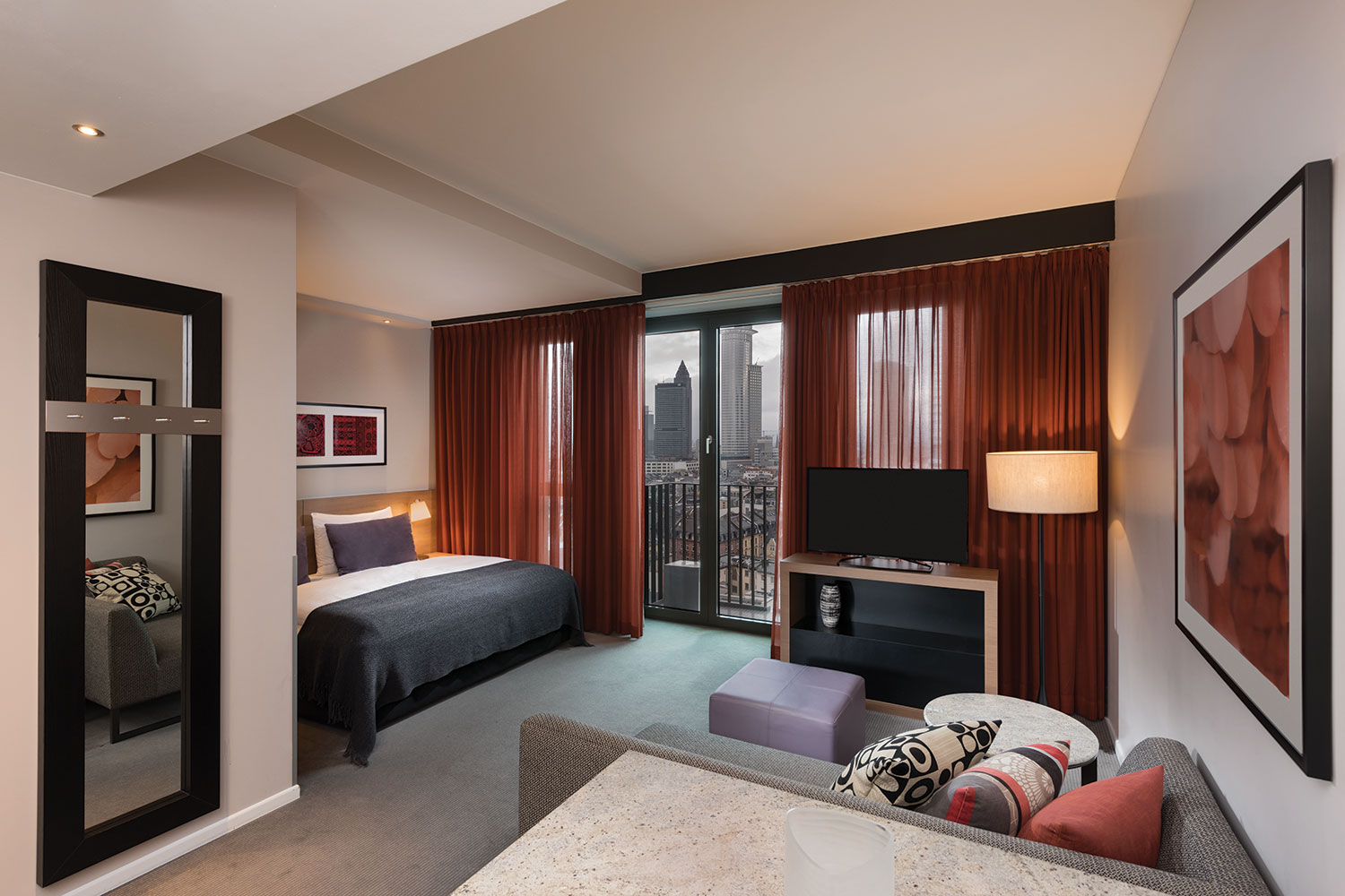 adina apartment hotel frankfurt neue oper studio room bedroom lounge room 2017