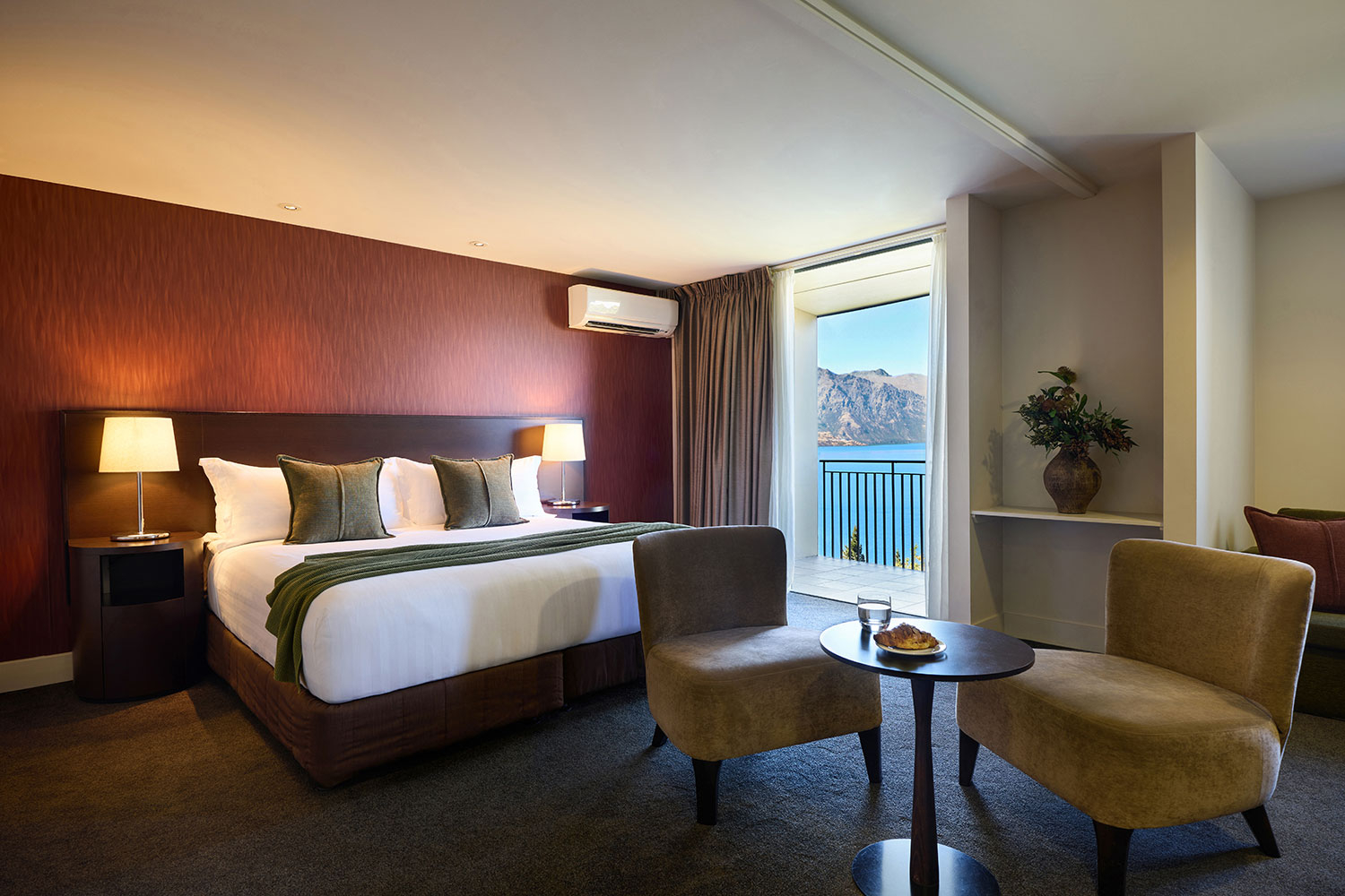 rendezvous queenstown studio apartment lake view bedroom 2026