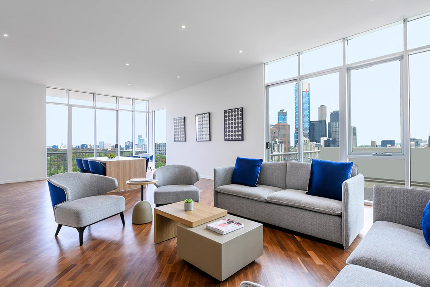 adina apartment hotel melbourne flinders premier two bedroom lounge room 04 2018