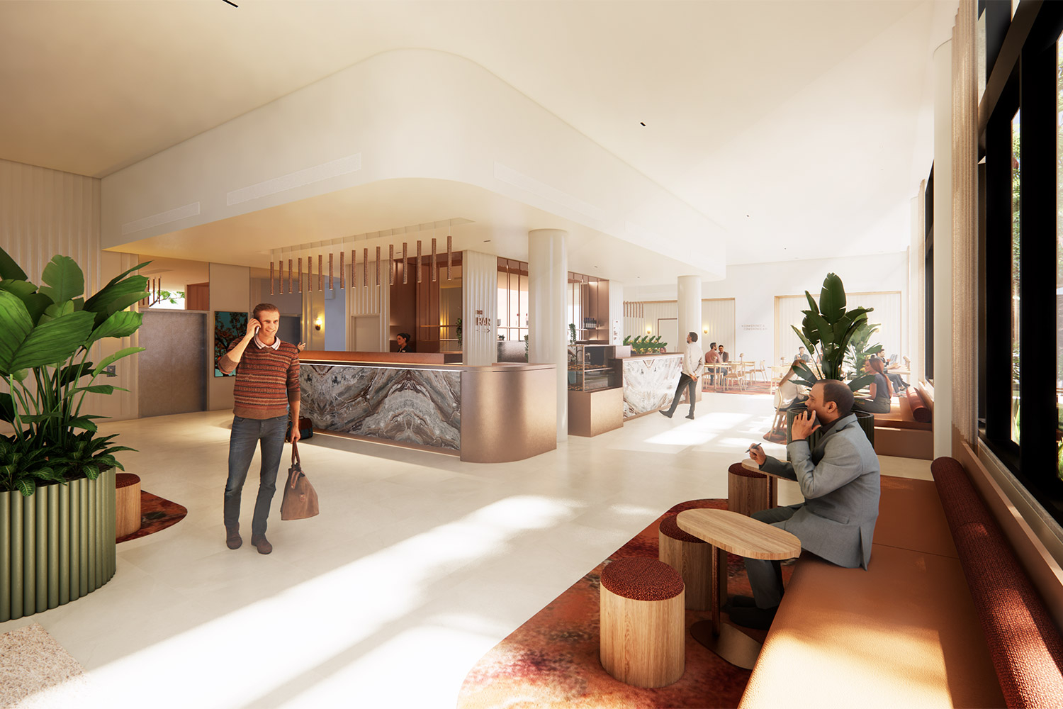 adina chermside lobby render