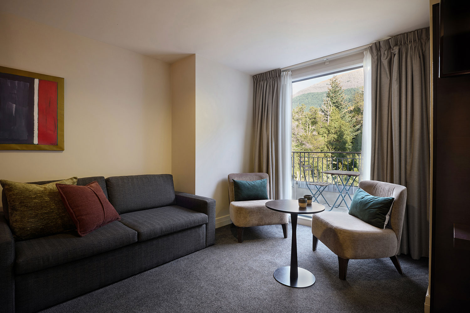 rendezvous queenstown premier room alpine view living room 2026