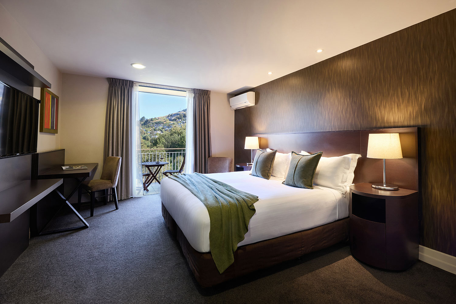rendezvous queenstown deluxe room alpine view bedroom 2026