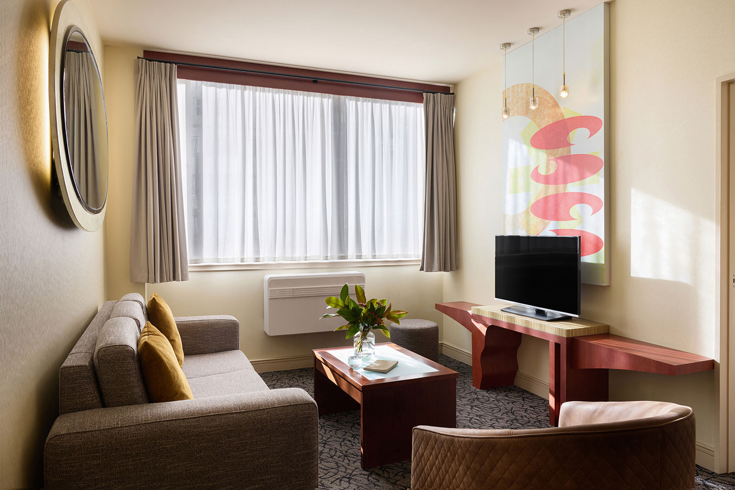 adina citylife wellington 2 bed apartment living room styled 2026 1