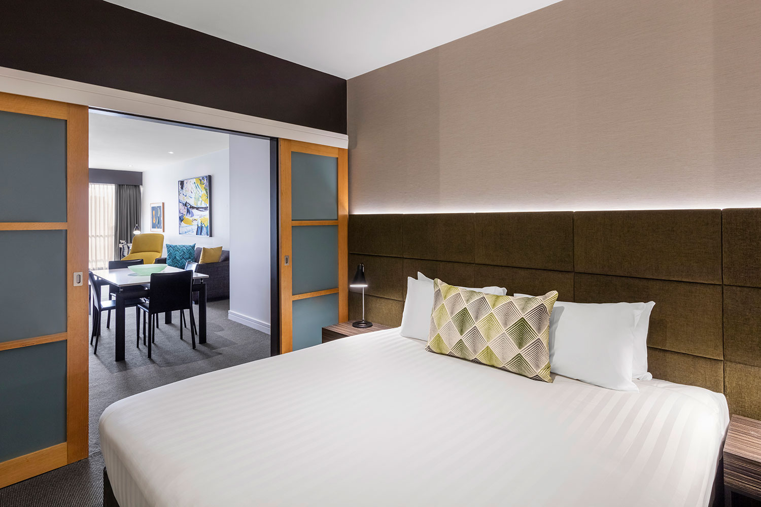 adina apartment hotel melbourne two bedroom apartment bedroom 01 2017